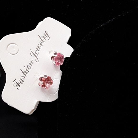 Pink Stud Earrings - Picture 2 of 3